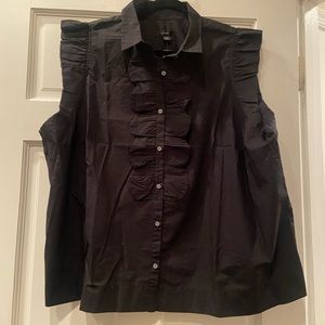 BRAND NEW, NEVER WORN. Jcrew cotton poplin sleeveless top. Black. 3x Women’s.